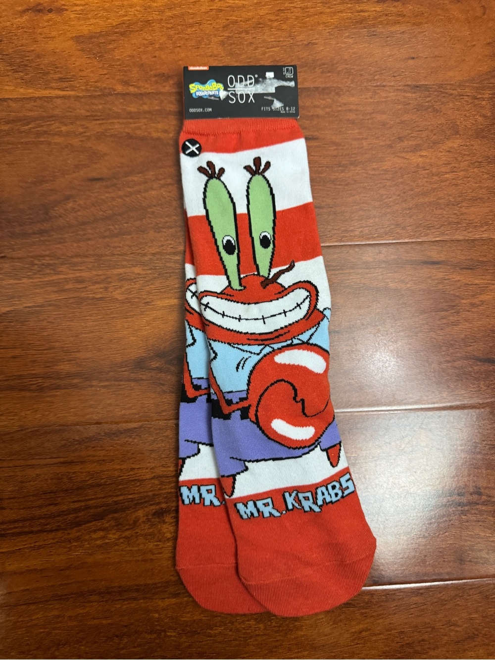 Spongebob Square Pants Odd Sox Mr Krabs Crew Socks Mens Size 8-12